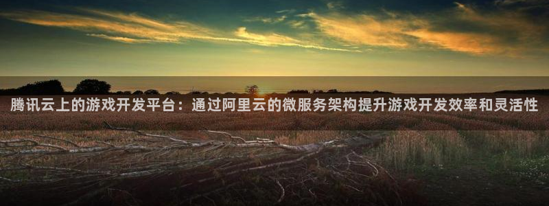 沐鸣娱乐2登录地址：腾讯云上的游戏开发平台：通过阿里云的微服务架构提升游戏开发效率和灵活性